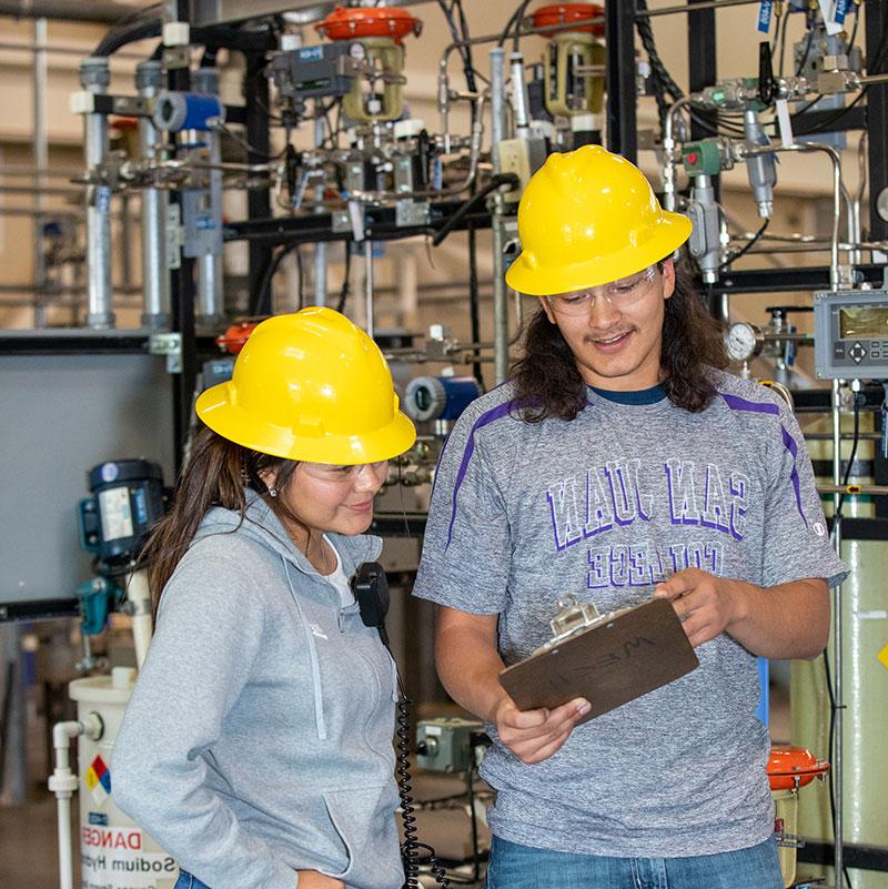 Two School of Energy students at SJC.